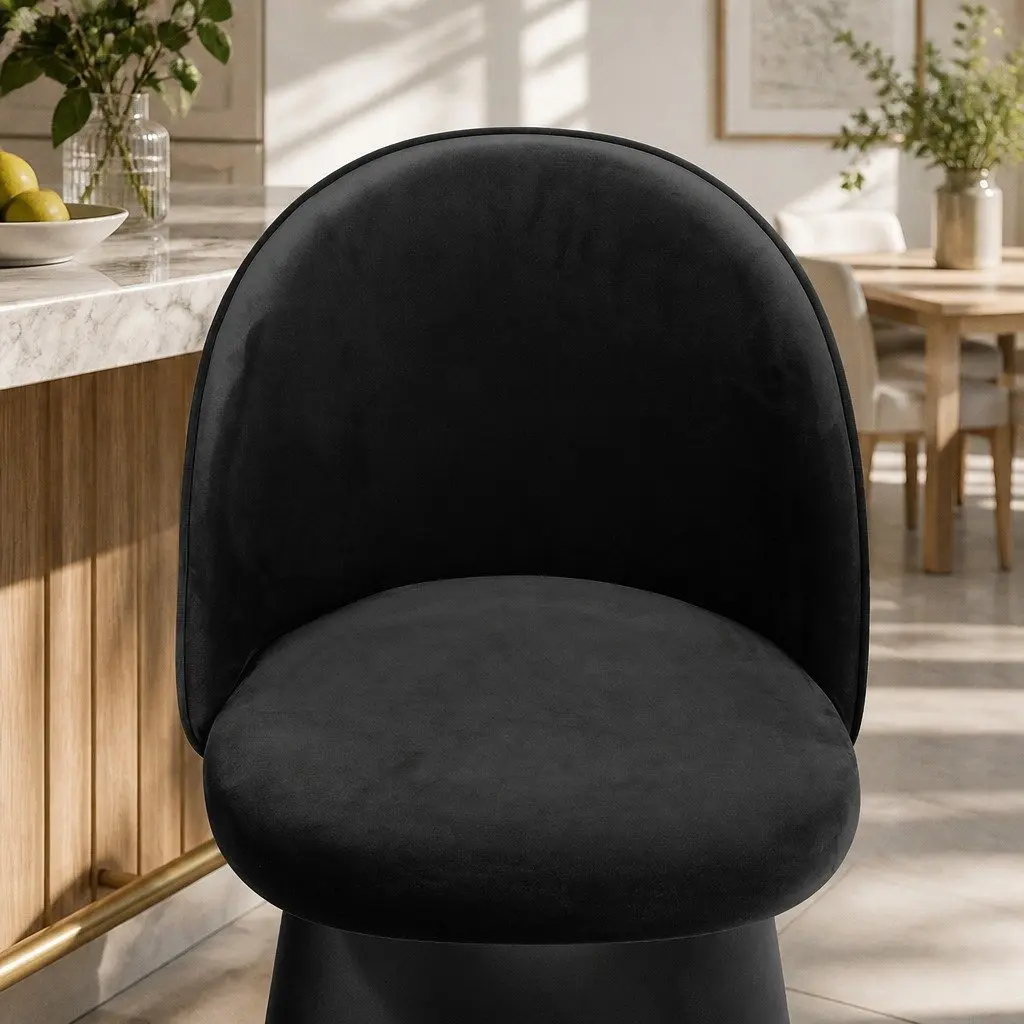 Dining Chairs Upholstered Seat Backrest Black Set of 4