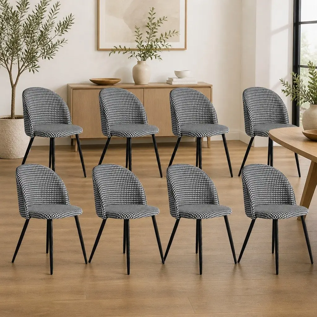 8 Houndstooth Dining Chairs