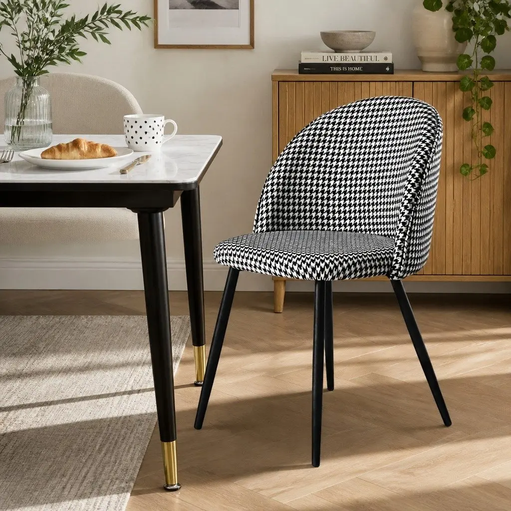 8 Houndstooth Dining Chairs
