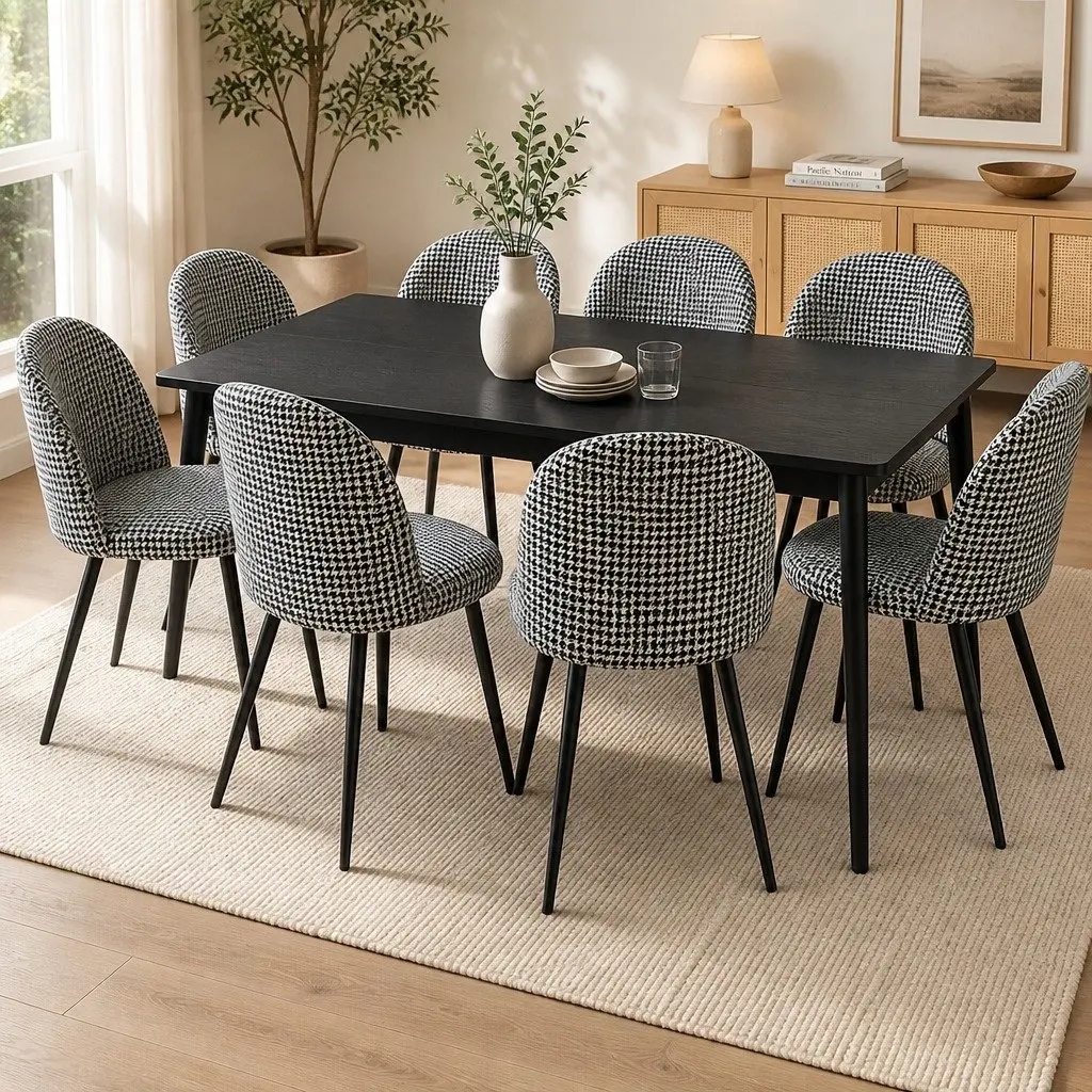 8 Houndstooth Dining Chairs