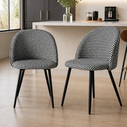 Friendly and Stylish Houndstooth Dining Chair Set