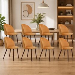 Invite Comfort with This Set of 8 Velvet Dining Chairs