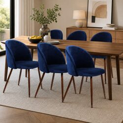 Upgrade Your Dining Area with 6 Navy Velvet Chairs
