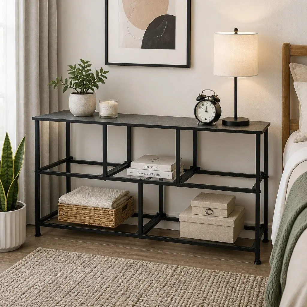 Chest of 5 Drawers Storage Cabinet Dark Grey 100cm H x 30cm W x 55cm D