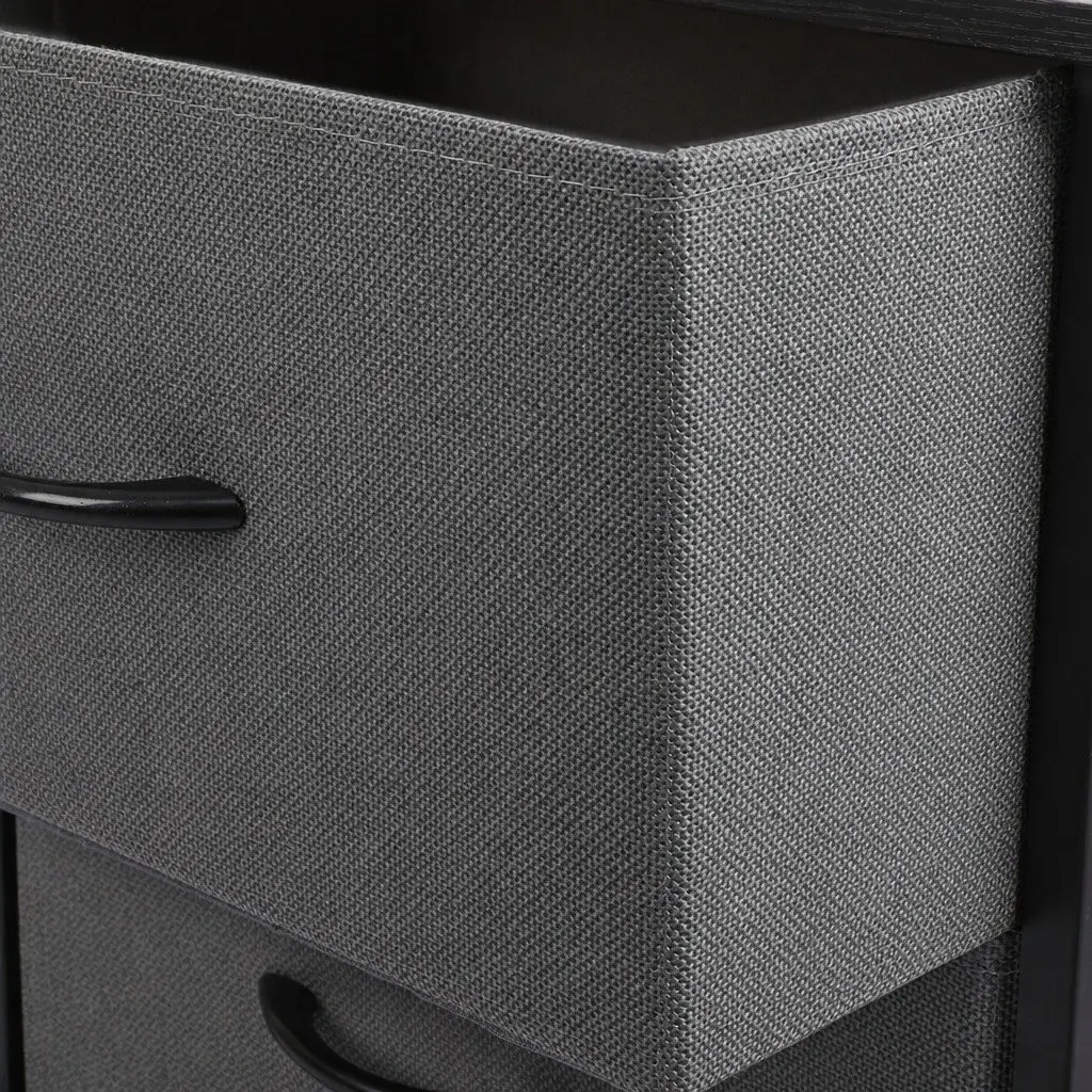 Chest of 5 Drawers Storage Cabinet Dark Grey 100cm H x 30cm W x 55cm D