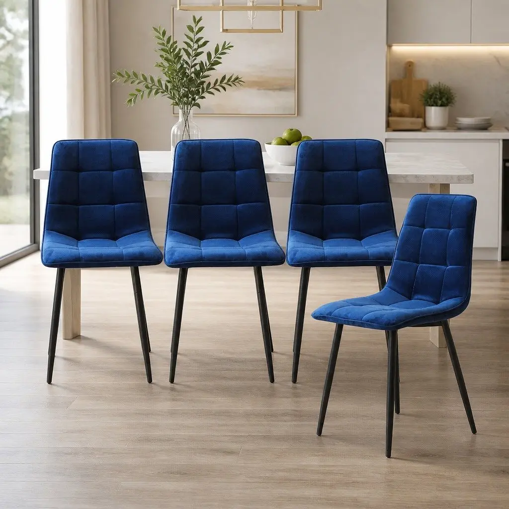 Set of 4 Velvet Dining Chairs