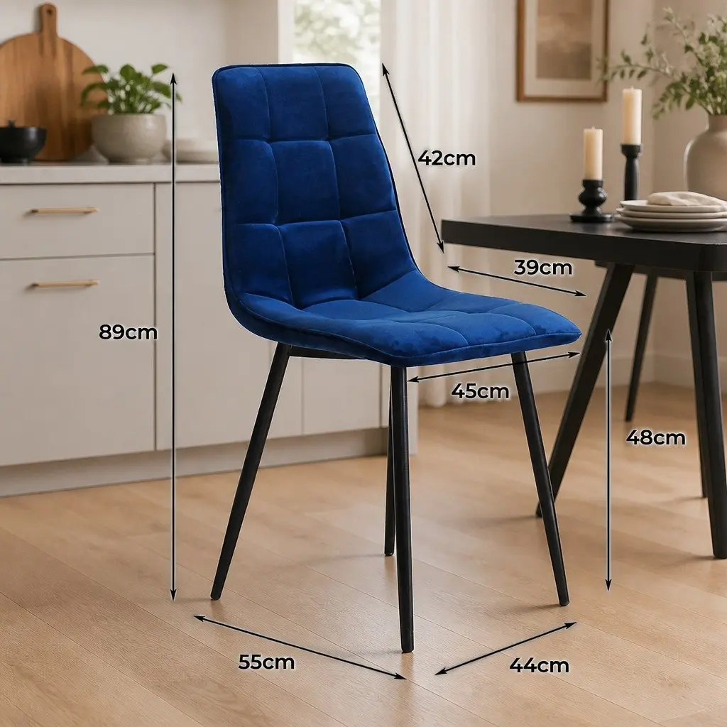Set of 4 Velvet Dining Chairs