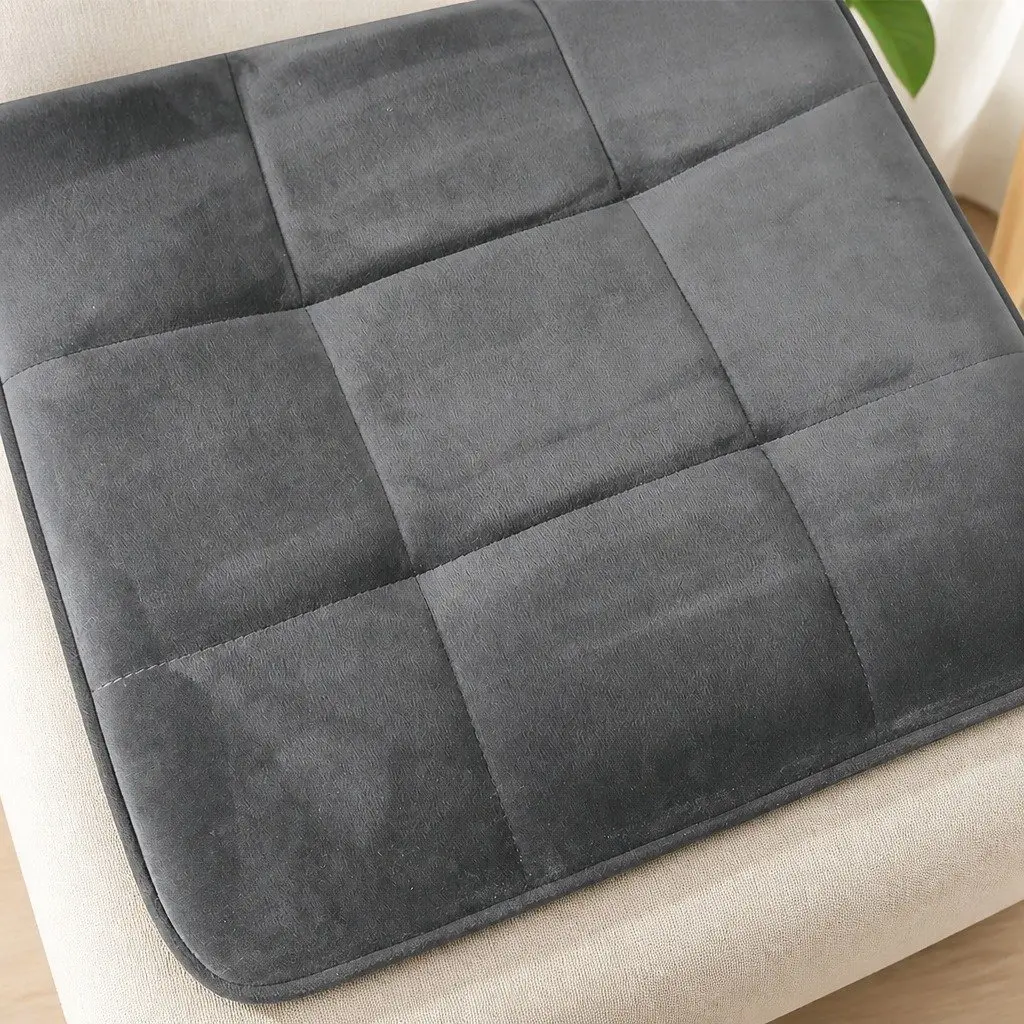 Dining Chairs Velvet Grey Set of 4 High Density Foam Cushion Steel Legs