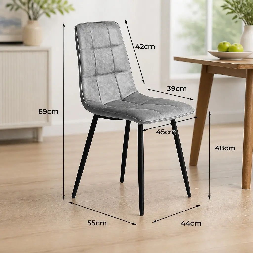 Dining Chairs Set of 8 Kitchen Seating PU Leather High Density Foam Padded