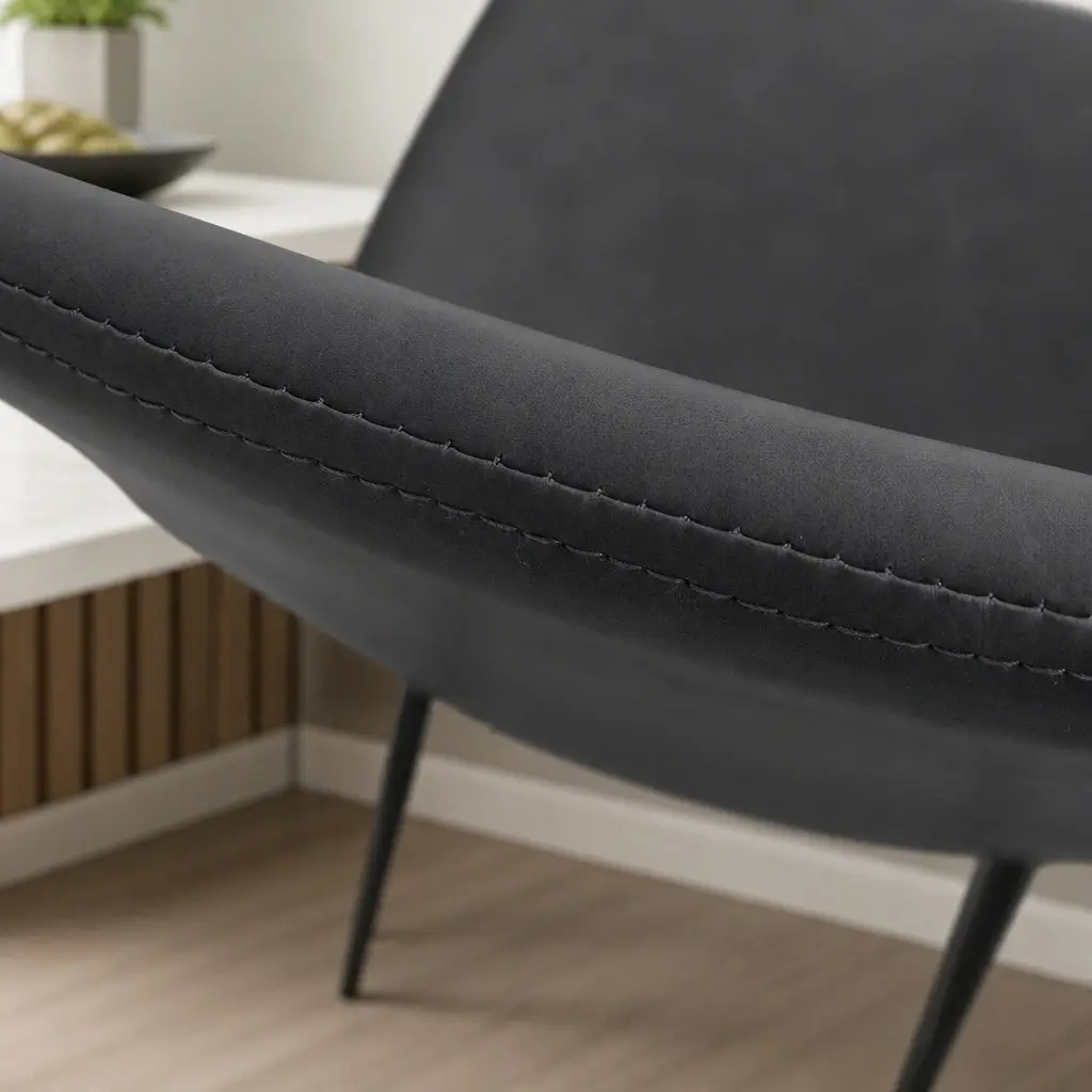 Dining Chairs Upholstered Padded Backrest Steel Frame Set of 8