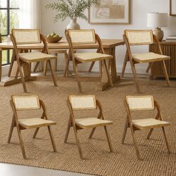 You’ll Love This Set of 6 Foldable Rattan Dining Chairs