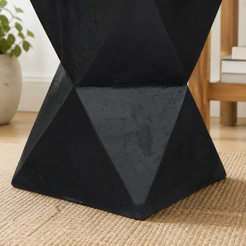 Geometric Side Table Terrazzo Magnesium Cement 31cm W x 31cm D x 45cm H Nightstand Accent Stool