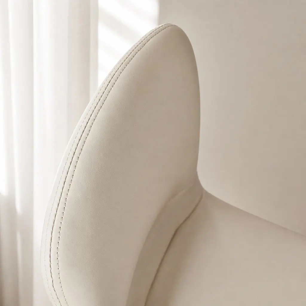 Stackable Dining Chairs Kitchen Seat PU Leather Steel Frame Beige Set of 4