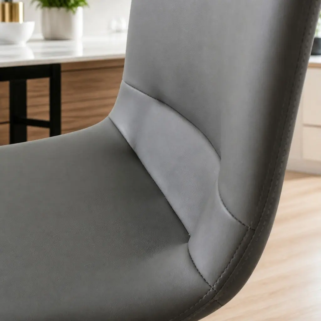Set of 8 Dark Grey Stackable Dining Chairs with Steel Frame