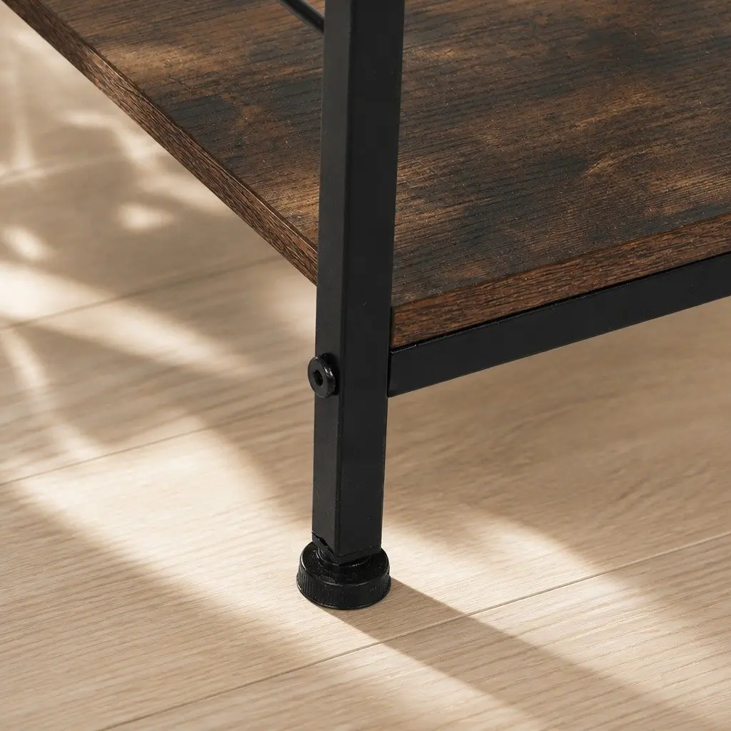 Bedside Table End Table Storage Metal Frame MDF Top with Drawer Shelf