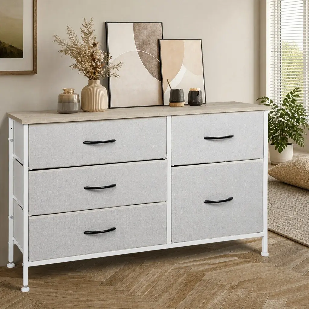 Storage Cabinet Tower Beige 100cm L x 30cm W x 61cm H