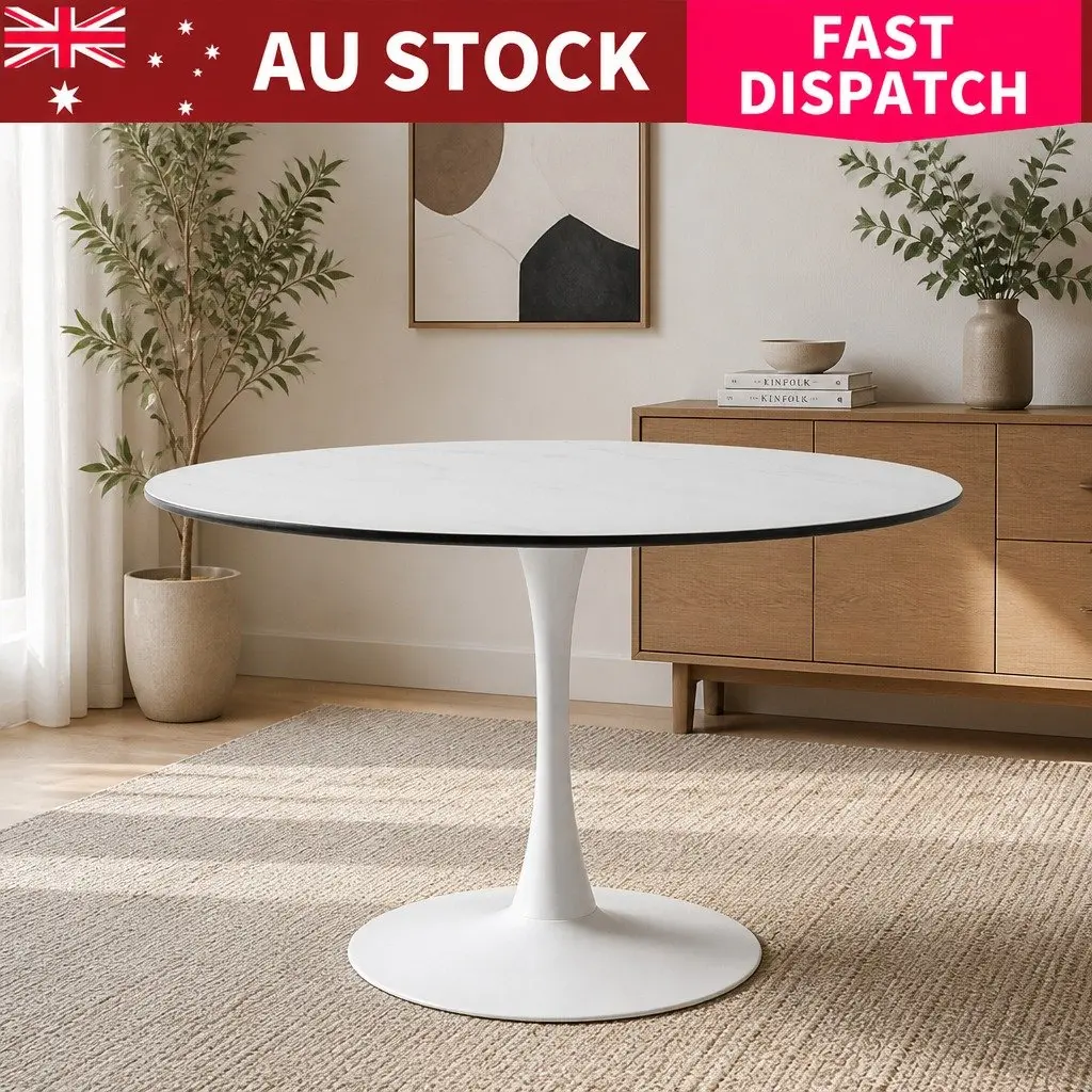 Dining Table Round Lacquered Wooden Top 120cm