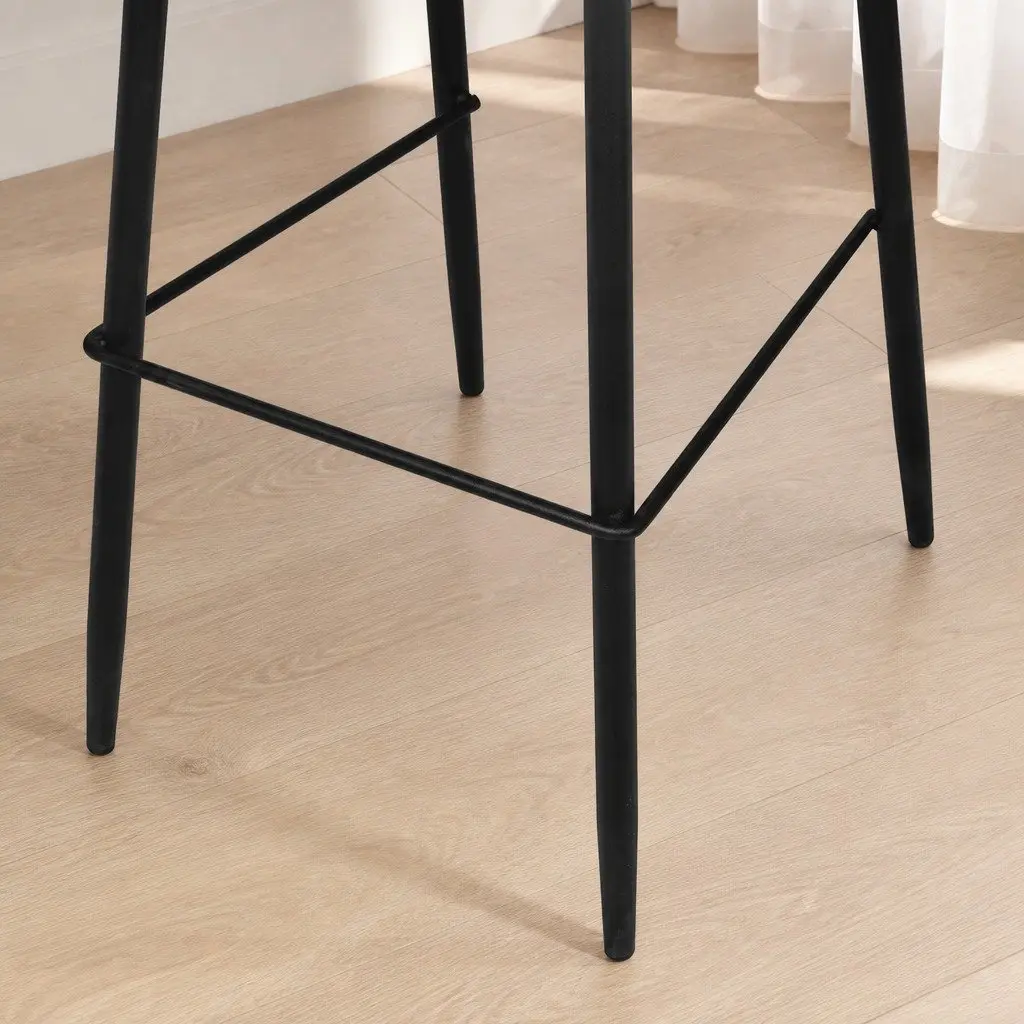 Bar Stools Counter Height Grey Seat Kitchen Island Dining Chair Set 2