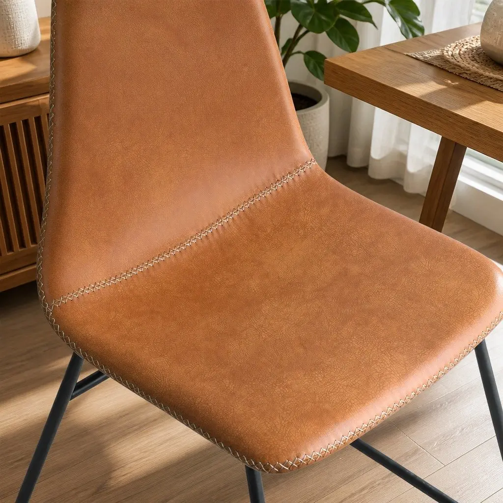 Dining Chair Set of 4 Kitchen Chairs with Padded Seat Back Steel Legs
