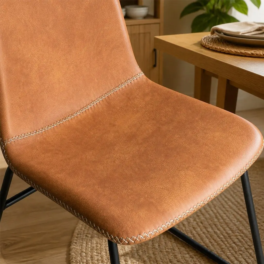 Dining Chairs Set of 6 Kitchen Seating PU Leather Upholstered Ergonomic Design