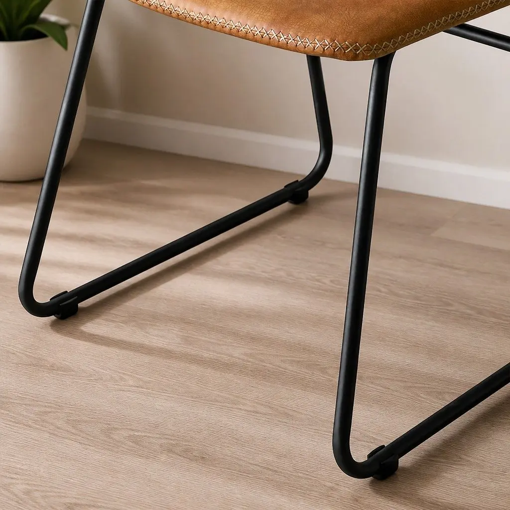 Dining Chairs Set of 6 Kitchen Seating PU Leather Upholstered Ergonomic Design