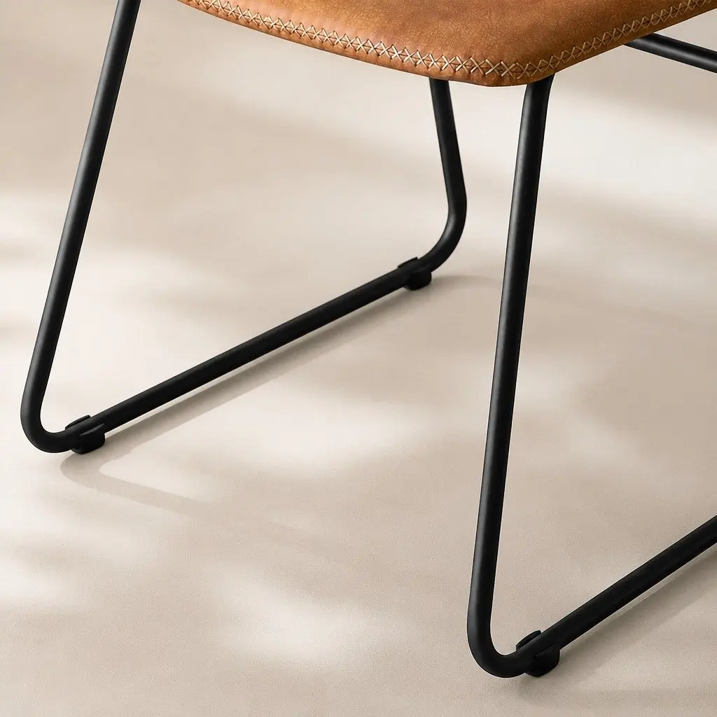 Dining Chairs Retro Style Faux Leather Brown Set of 2