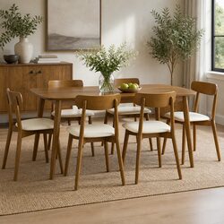 Friendly Dining Chairs Set of 6 with Curved Design