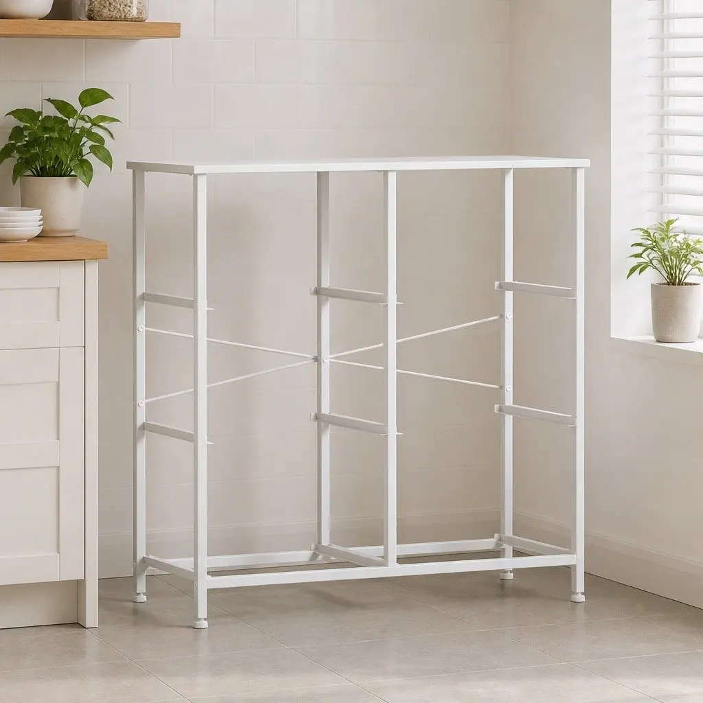 6 Drawer Chest of Drawers Vintage Storage Cabinet Organiser Unit White 88cm x 30cm x 70cm