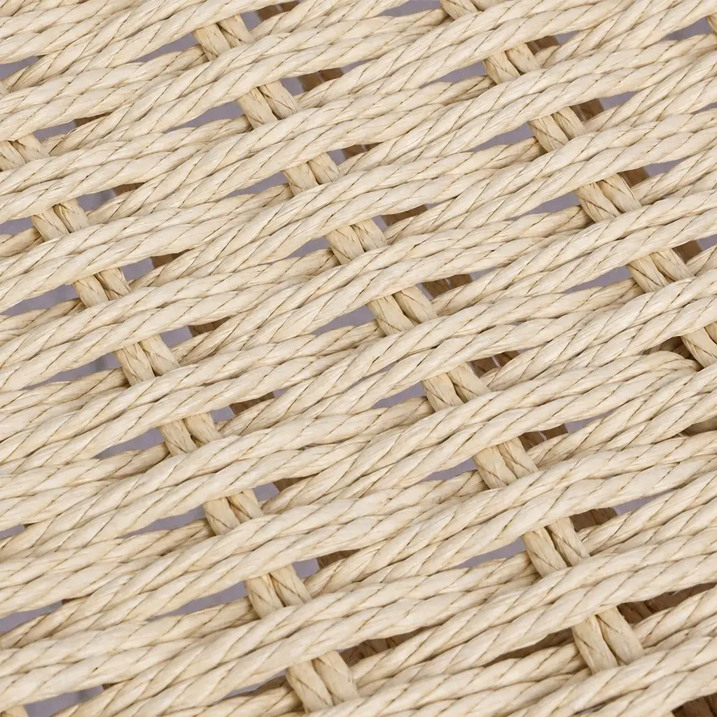 Wicker Bench Seat Kraft Rope Seating Indoor Outdoor Garden Porch Two Person