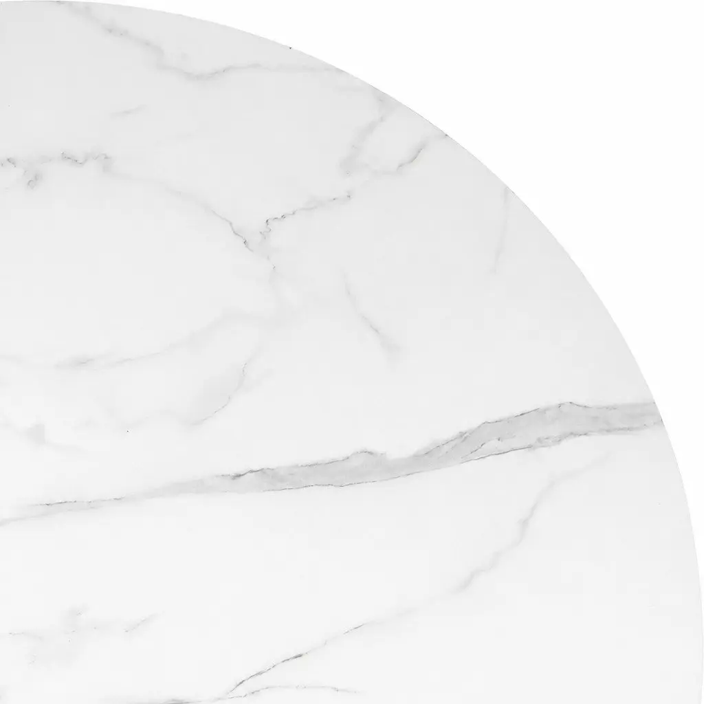 Round Dining Table Bevelled Edge 120cm White Rubberwood Base