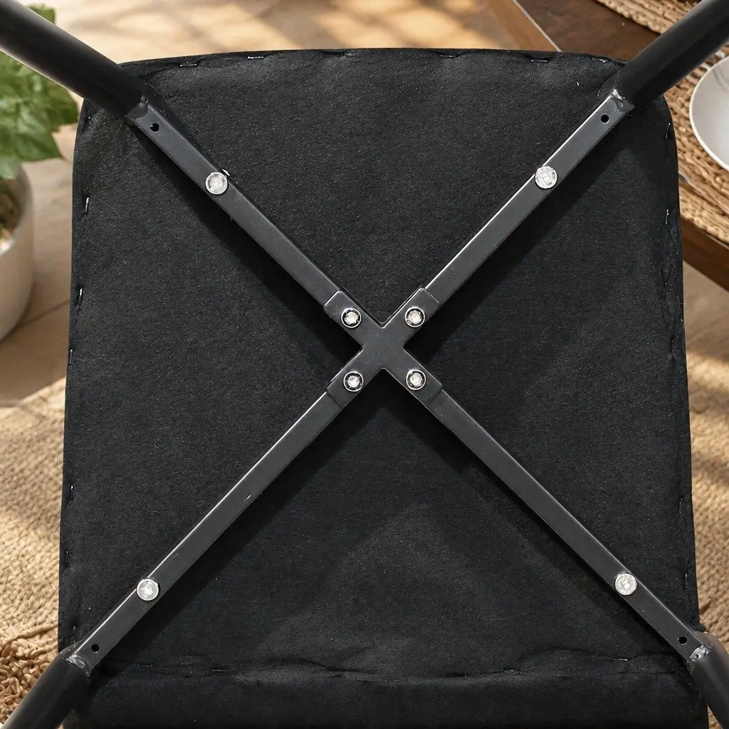 Dining Chairs x4 Padded Velvet Seat Steel Frame High Density Foam Comfort