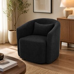 Your New Favourite Grey Fleece Swivel Rocking Chair