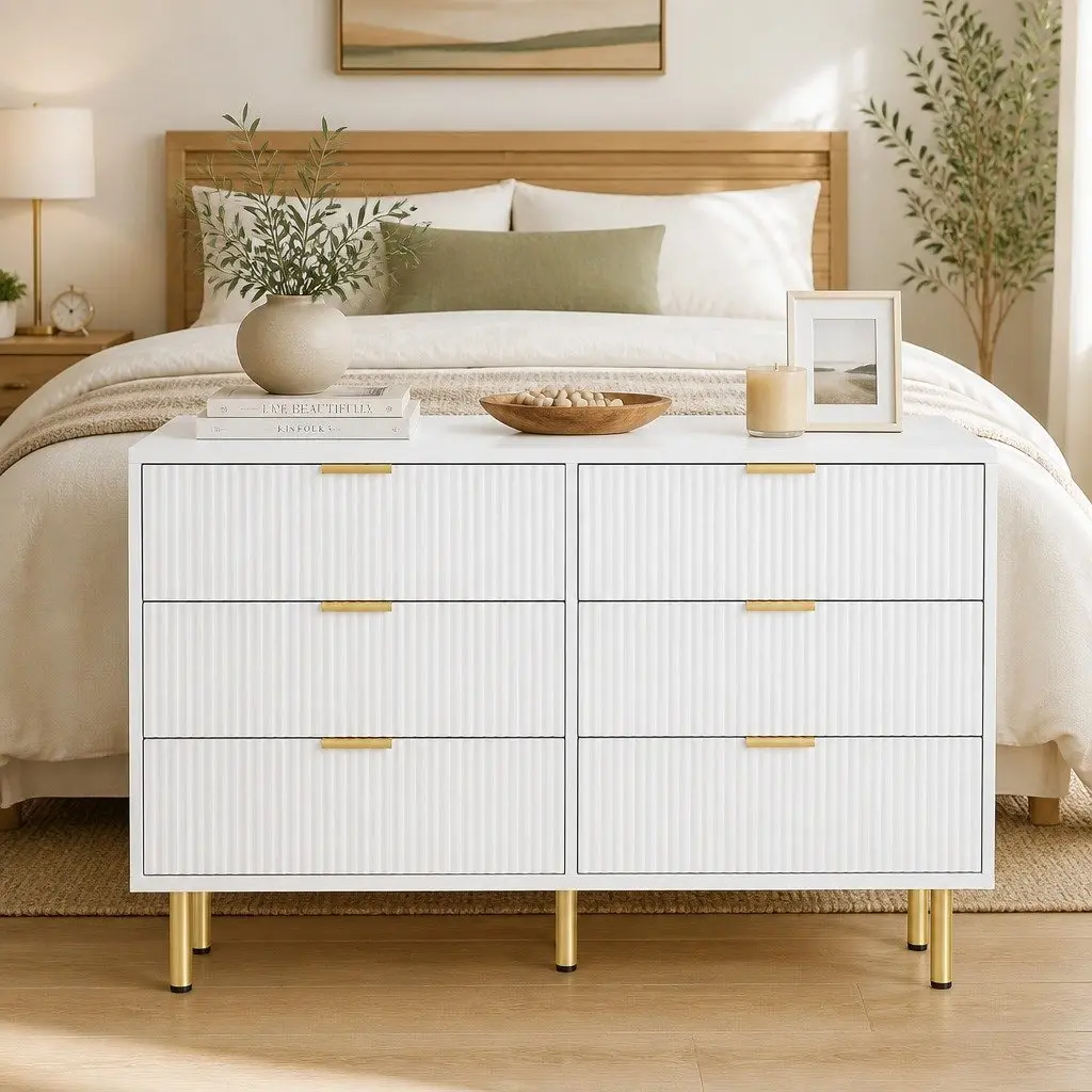 Chest of Drawers 6 Drawer Storage Cabinet Contemporary Design Home Furniture
