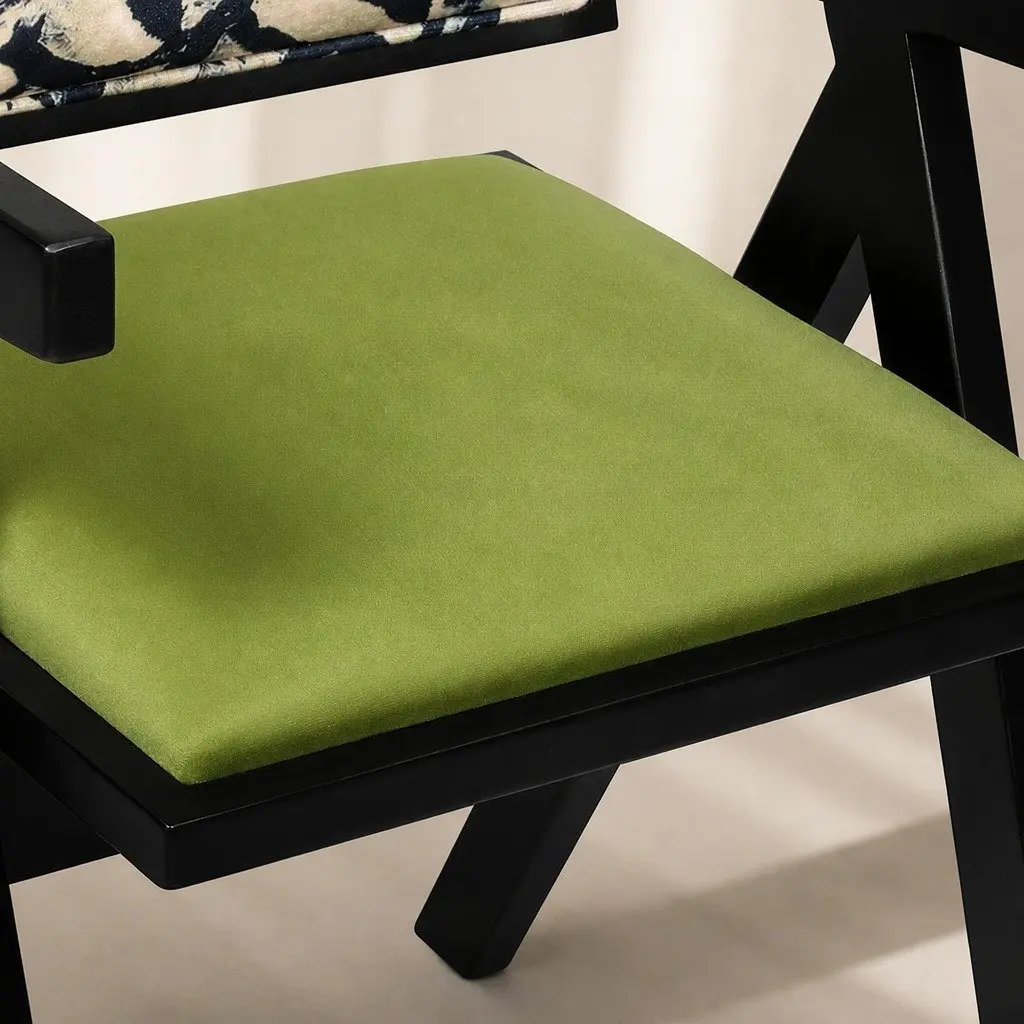 Dining Chair Retro Backrest French Vintage Design Sturdy Wood Frame Kitchen Seat