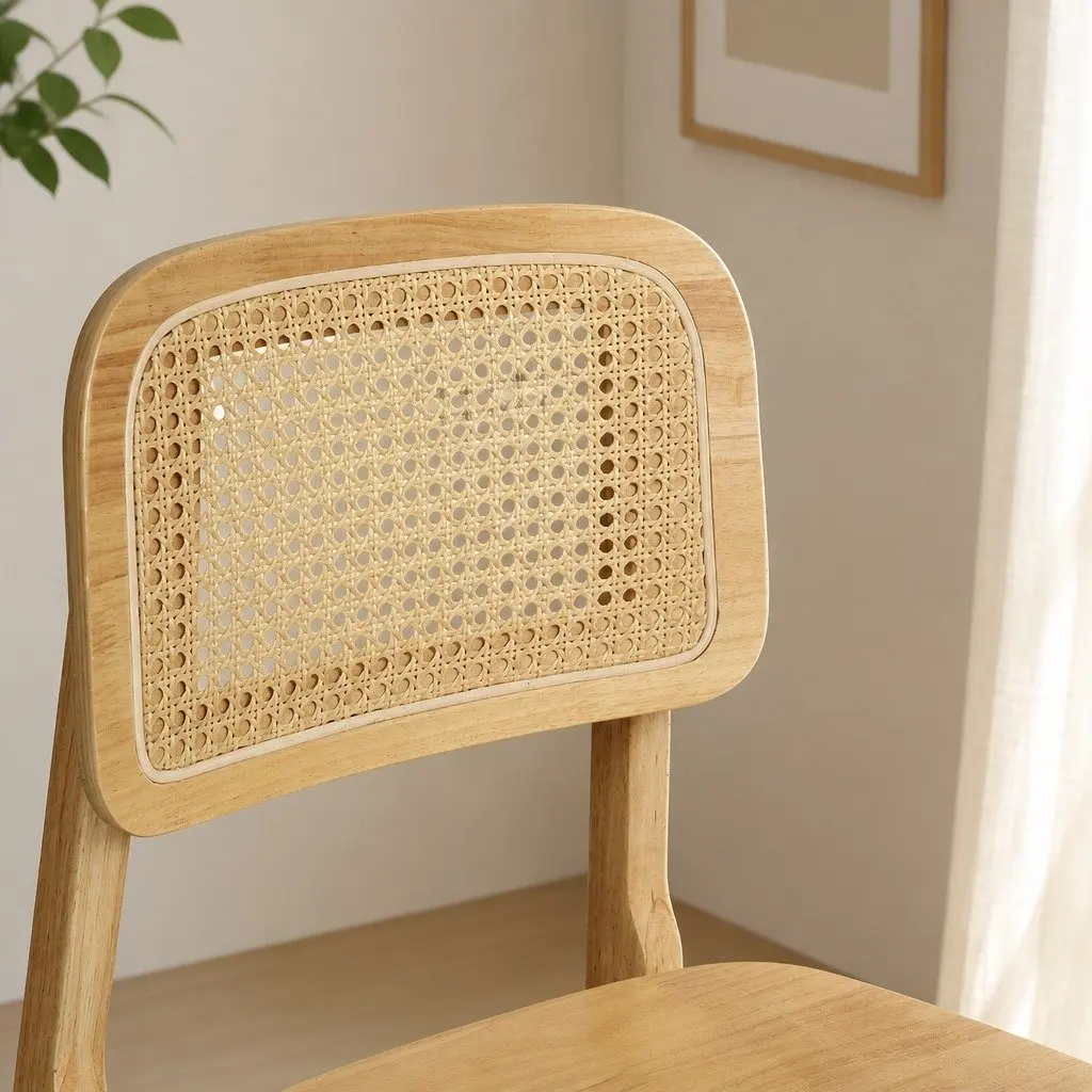 Set of 6 Dining Chairs in Rattan