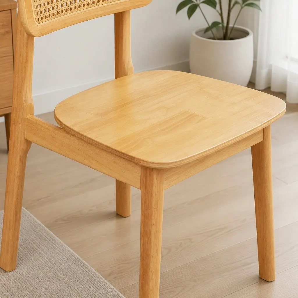 Set of 6 Dining Chairs in Rattan
