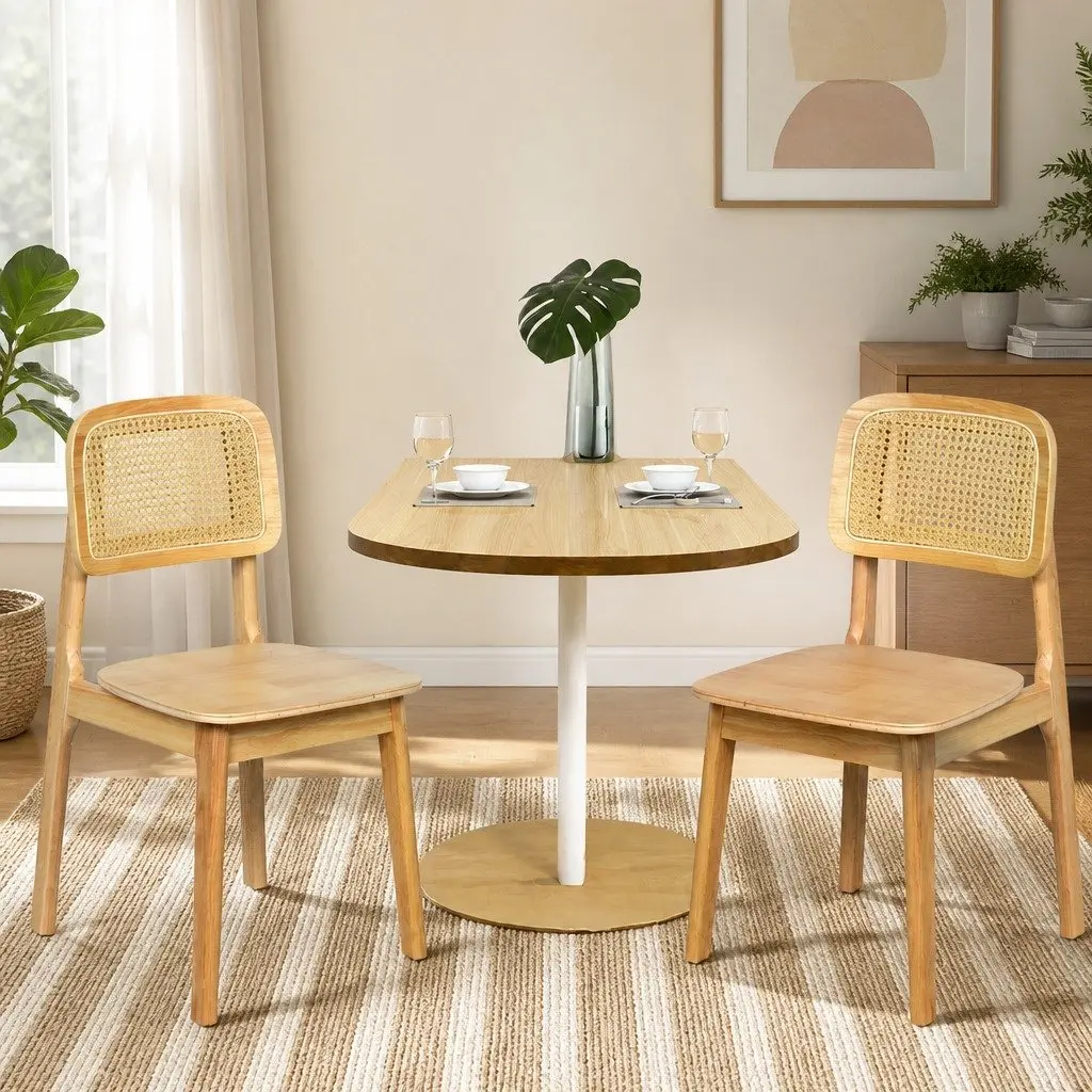 Set of 6 Dining Chairs in Rattan