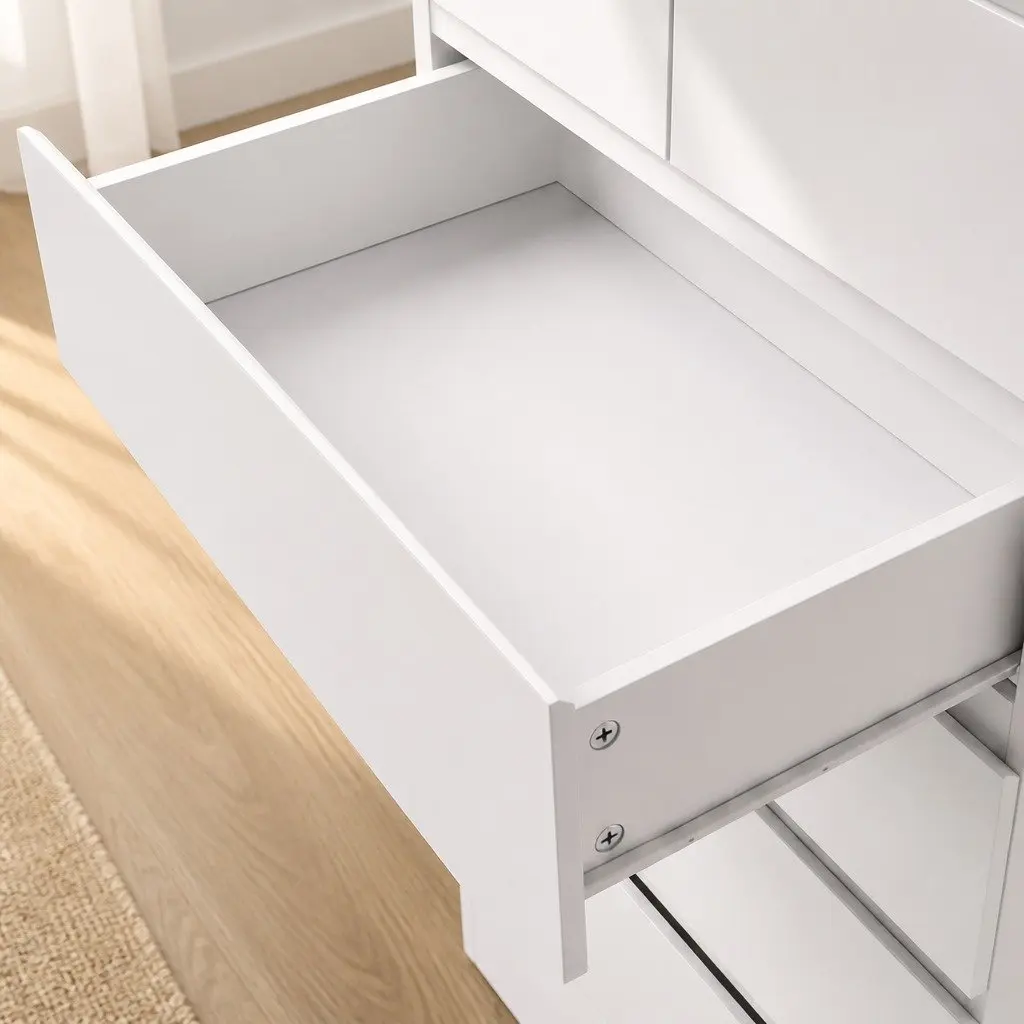 Tall Storage Cabinet 7 Drawer Dresser White 120cm