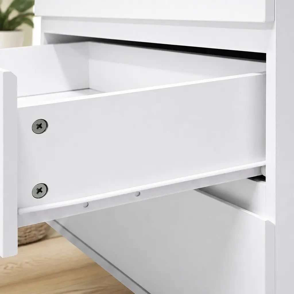Tall Storage Cabinet 7 Drawer Dresser White 120cm