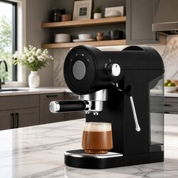20 Bar Espresso Coffee Machine Maker Milk Frother Mug Warmer Home Cafe Black