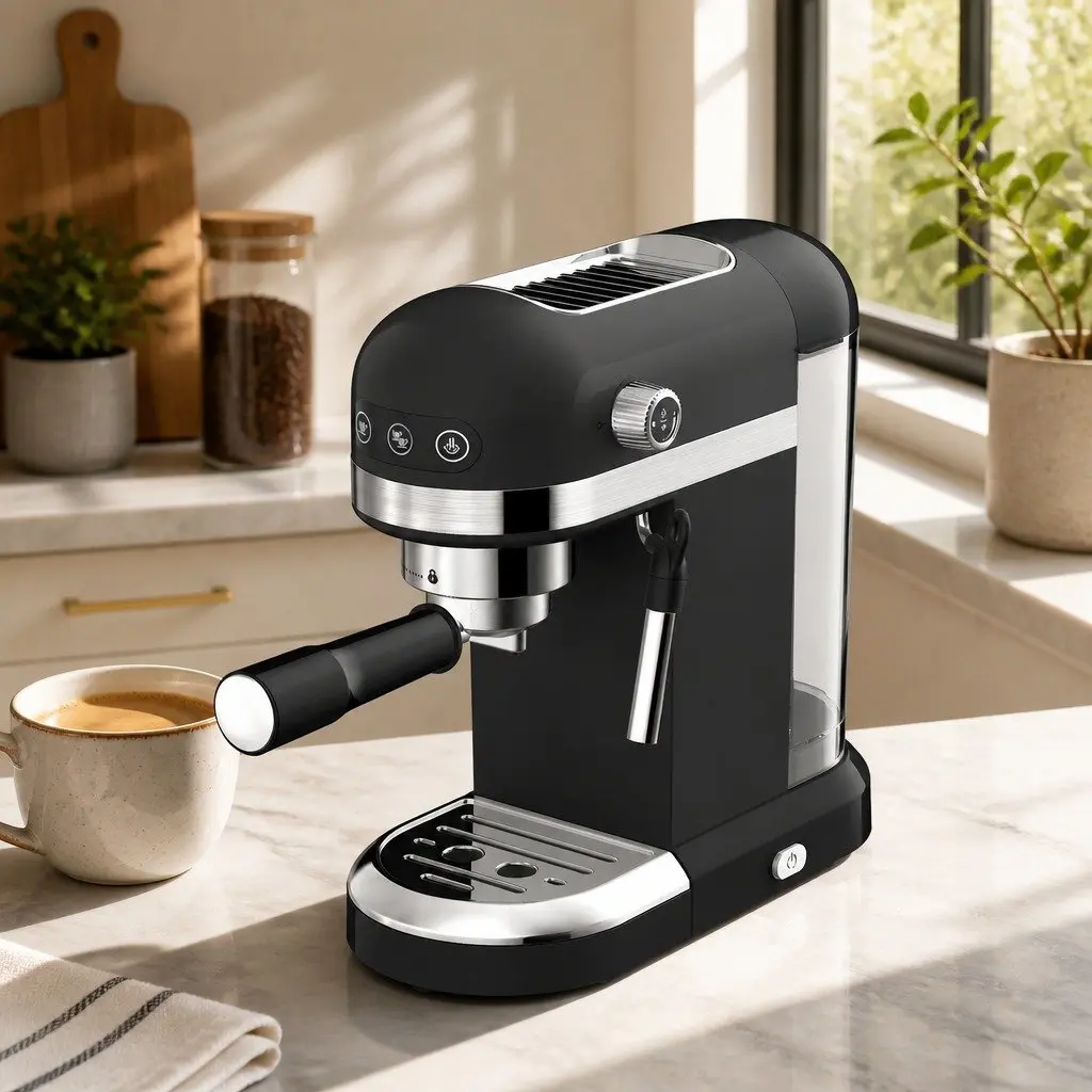 Espresso Coffee Maker Touch Screen Stainless Steel Home 1.4L