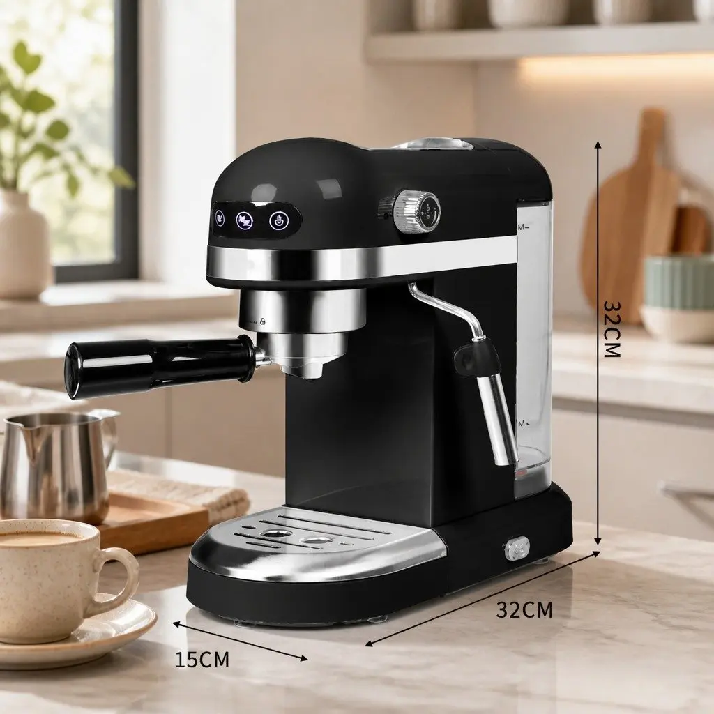 Espresso Coffee Maker Touch Screen Stainless Steel Home 1.4L