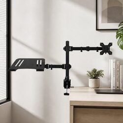 Friendly Dual Arm Monitor Desk Mount with Adjustable Features