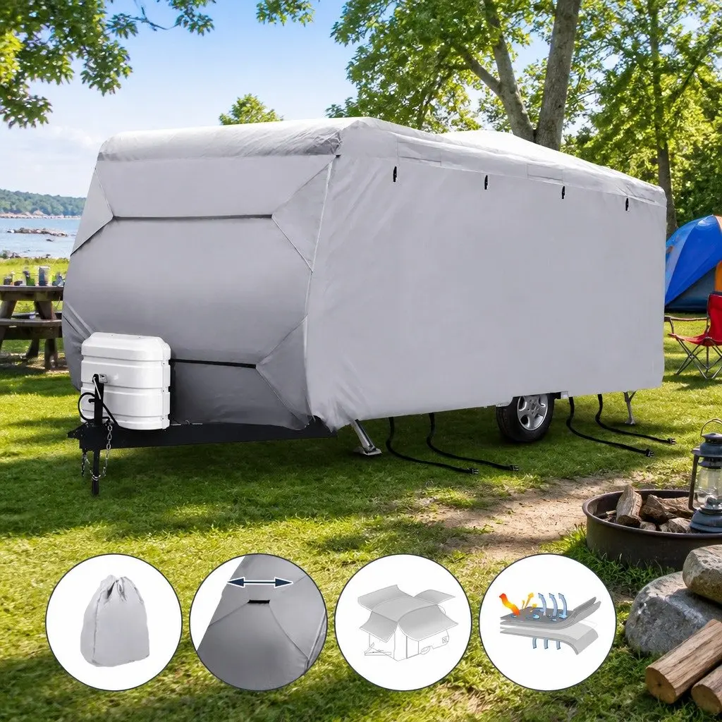 Caravan Cover 20-22ft Campervan 4 Layer Polypropylene Waterproof UV Resistant