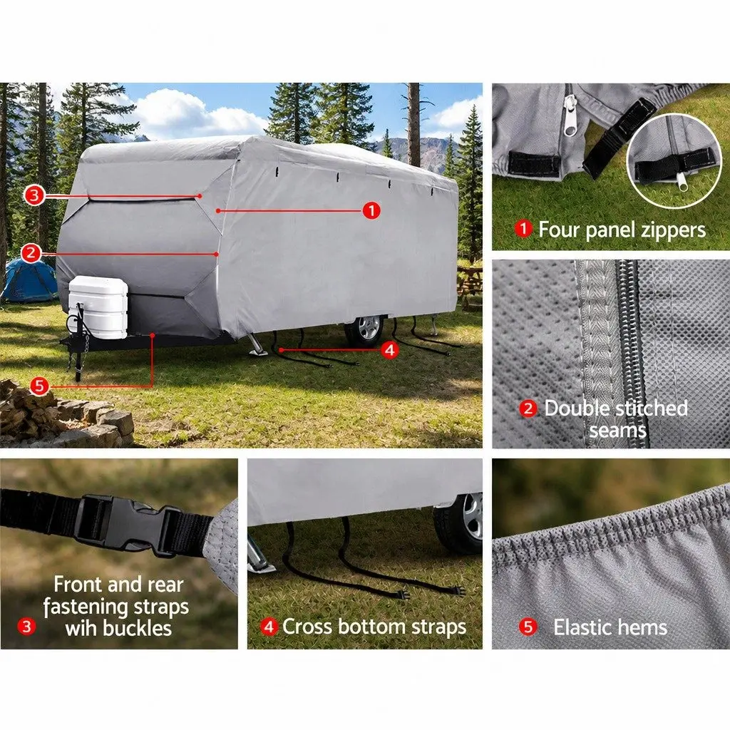 Caravan Cover 18-20ft Campervan Grey 4 Layer Waterproof UV Resistant