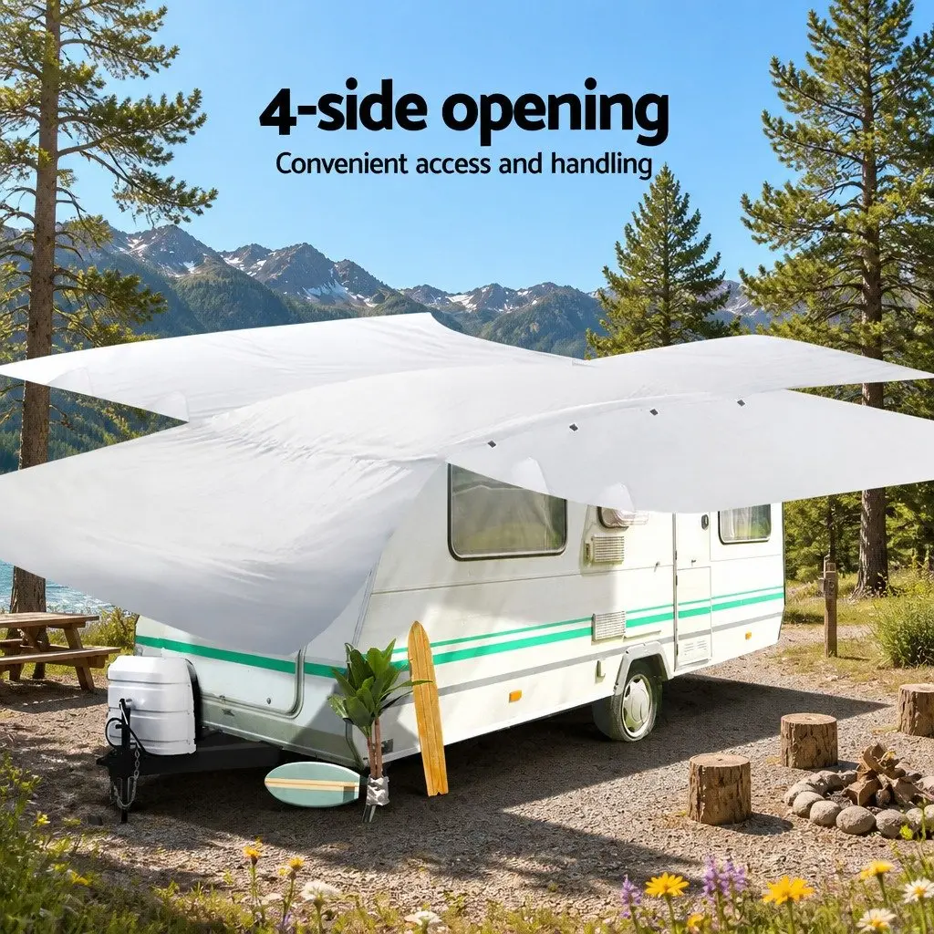 Caravan Cover 18-20ft Campervan Grey 4 Layer Waterproof UV Resistant