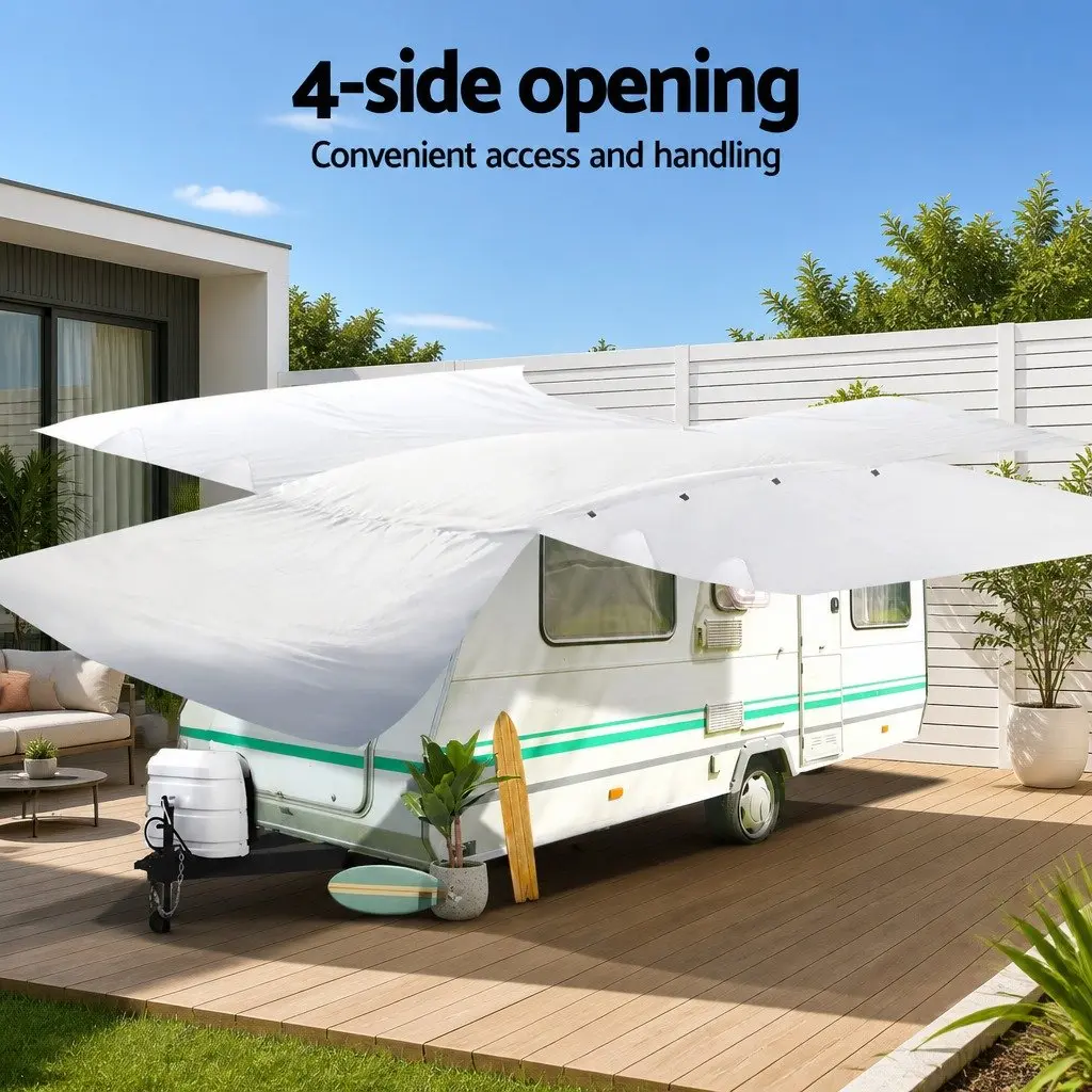 Caravan Cover 22-24ft Heavy-Duty 4 Layer Polypropylene Waterproof UV Protection