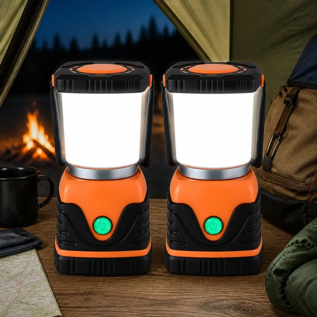 LED Camping Lanterns 2-Pack 1000LM Bright Portable Emergency Tent Lights Outdoor