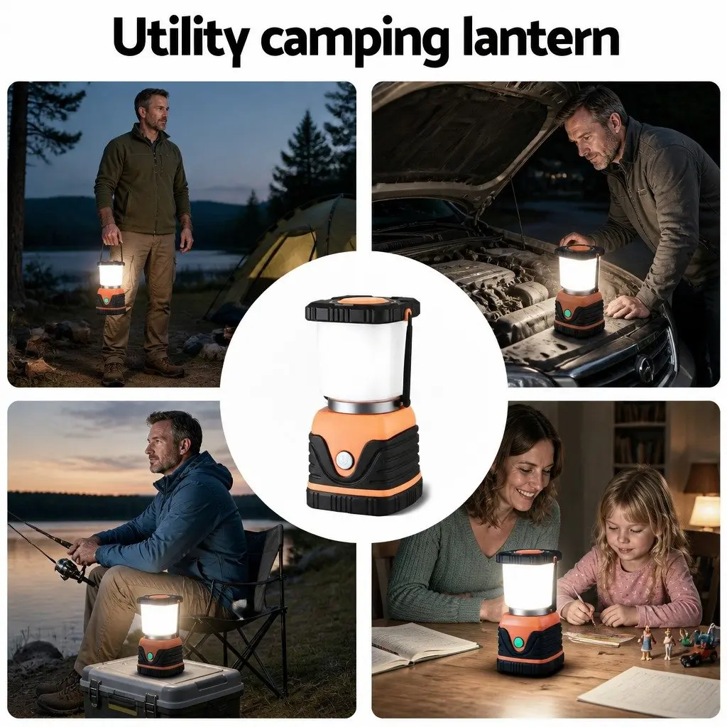 LED Camping Lanterns 2-Pack 1000LM Bright Portable Emergency Tent Lights Outdoor