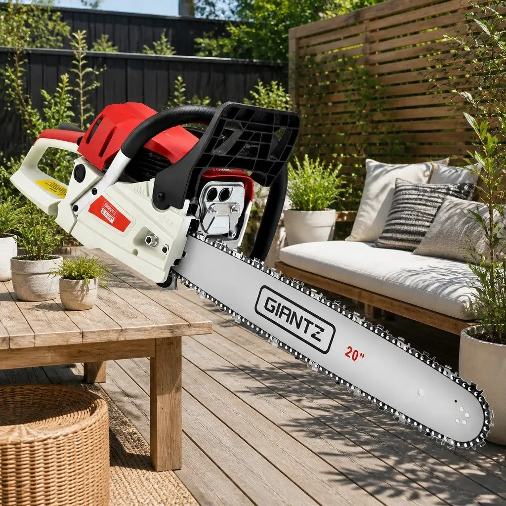 58cc Petrol Chainsaw 20 Inch Bar 2 Stroke E-Start Cutting Tool